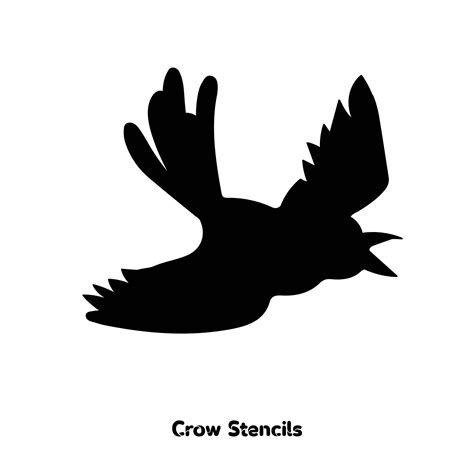 Crow Stencils Clip Art Templates Printable Free Crow Silhouette Stencil
