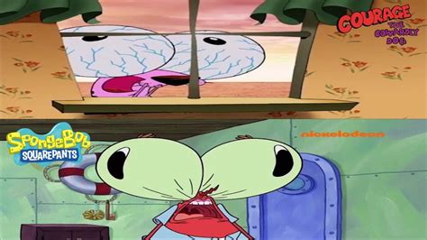 Courage And Mr Krabs Eyes Exploded Youtube