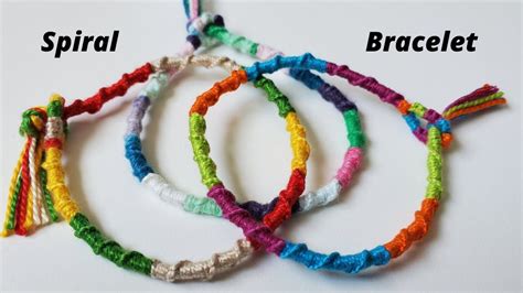 How To Make A Spiral Friendship Bracelet Youtube Woven Bracelet Diy