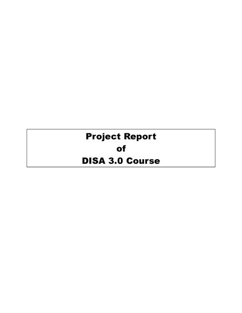 Project Report Template Project Report Of Disa 3 Course Certificate