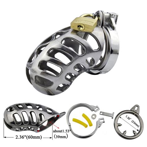 Stainless Steel Male Chastity Cage Device With Spikes Anti Off Ring