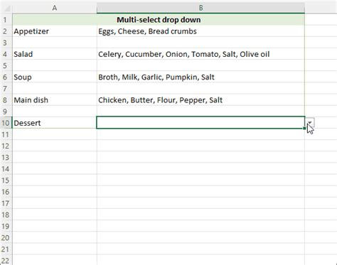 How To Create Multi Select Drop Down List In Excel