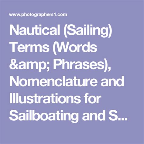 Nautical Sailing Terms Words And Phrases Nomenclature And