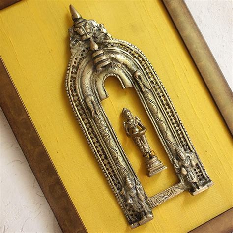 Magnificent Framed Brass Prabhavali With Mythical Yali And Deep Lakshmi