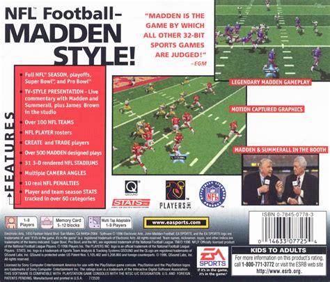 Madden Nfl 97 1996 Playstation Box Cover Art Mobygames