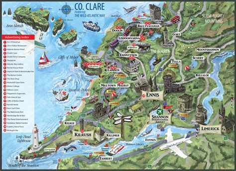 Clare County Map Town Maps