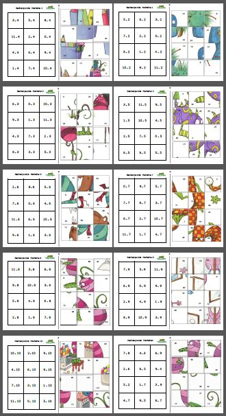 In the second picture, children will find santa with his bag full of gifts and they will order numbers from 11 to 20. www.mompitz.de/ : Puzzles multiplications, livrets | BDRP