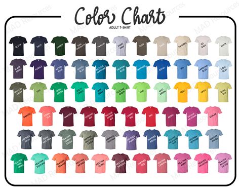 Gildan Color Chart Color Chart Crew Neck Every Color Gildan