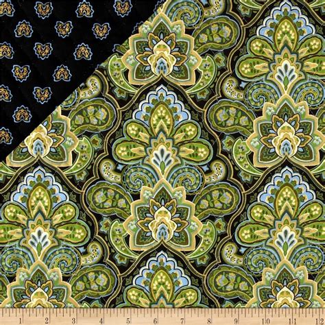 Morristown Double Faced Quilted Floral Green Fabric Fabric Design