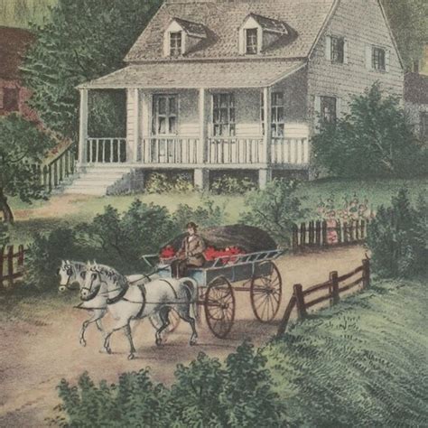 Art Prints 1952 Vintage Currier And Ives American Homestead Summer