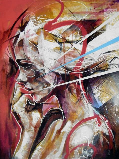 Explosive Mixed Media Paintings By Danny Oconner Abstract Portrait