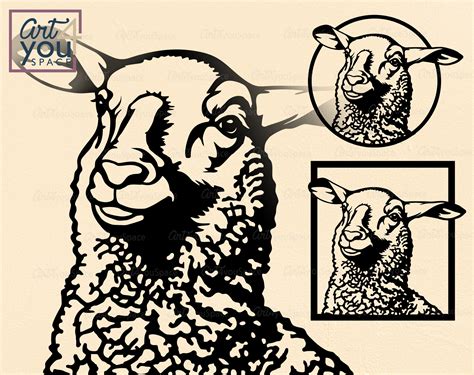 Vector Svg For Cricut Clipart Farm Stencils Sheep Svg Silhouettes Dxf