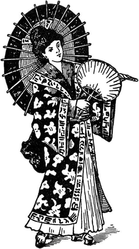 Vintage Geisha Image The Graphics Fairy