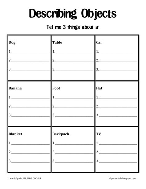 Speech Therapy Worksheets For Adults