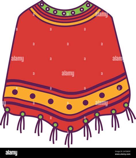 Dibujos Animados Mexicano Poncho Mexico Ropa Tradicional Ilustración Del Vector Ilustración De