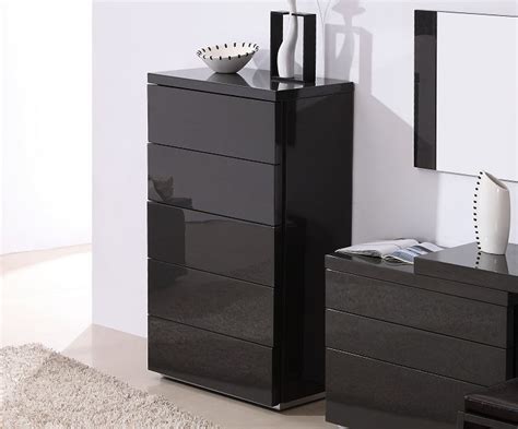 Bedroom drawers are an easy, practical way to increase the storage space in your bedroom quickly. Dark Grey Gloss Functional Chest of Drawers for ...