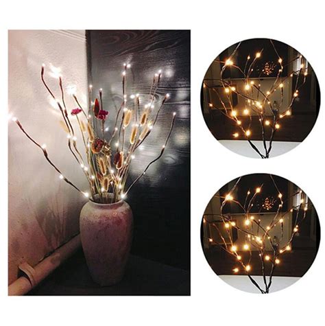 Warm LED Willow Branch Lamp Floral Lights 20 Bulbs 30 Inches Home