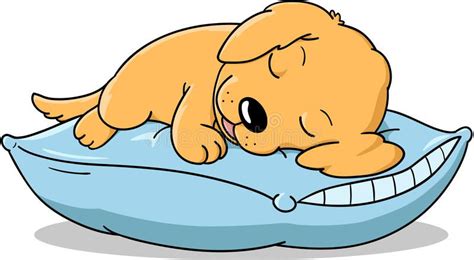 Photo About Cute Cartoon Of Sleeping Puppy Illustration Of Friend