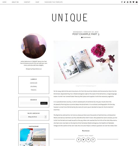 NEW Premade Blogger Template - Clean Blog Design - Blog Layout ...