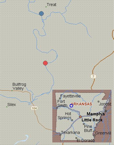 Map For Big Piney Creek Arkansas White Water Heltons Farm To Long