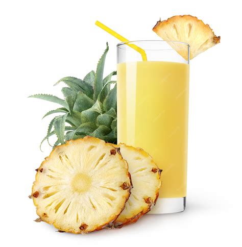 Premium Photo Pineapple Juice In Glass And Fresh Slices Of Pineapple