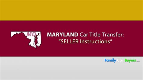 Maryland Title Transfer Seller Instructions Youtube