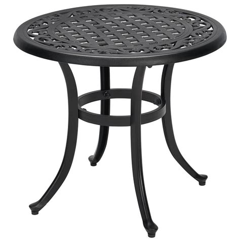 Cast Aluminum Black Outdoor Side Tables Patio Tables The Home Depot