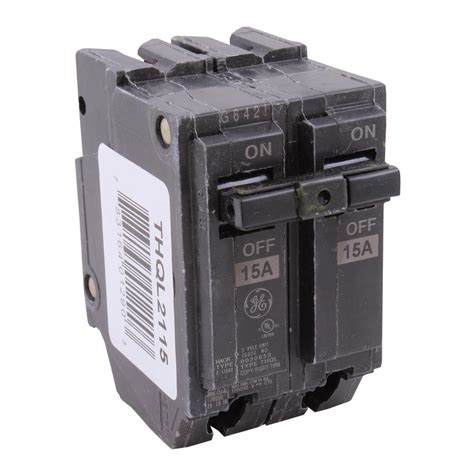 Ge Q Line 15 Amp 2 In Double Pole Circuit Breaker Thql2115 The Home