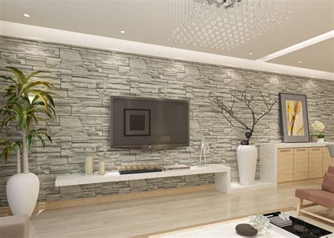 Stylish Removable Faux Brick Wallpaper For Living Room