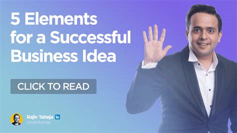5 Elements For A Successful Business Idea