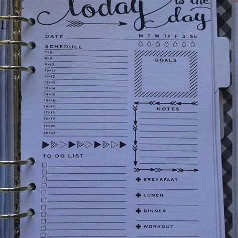 Printable Daily Bullet Journal Inserts Midori Daily Etsy Bullet