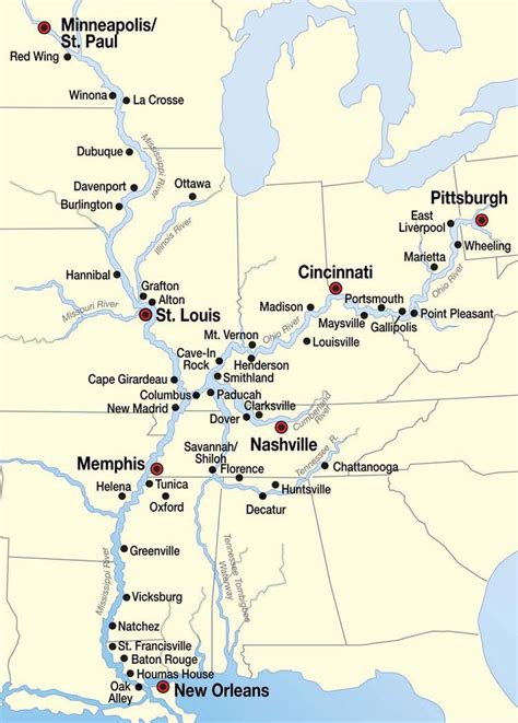 Mississippi River Cruise Map Places Id Like To Go In 2019