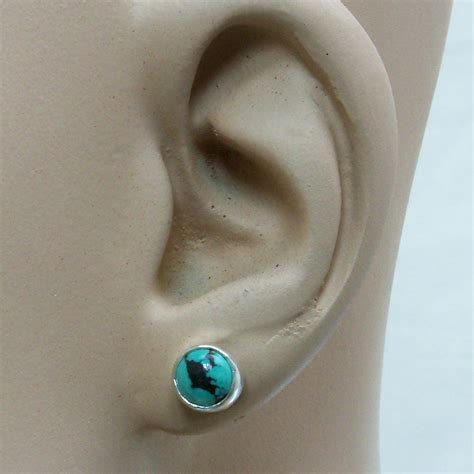 Turquoise And Sterling Silver Post Earrings Eturc