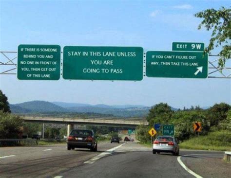 unpleasant highway signs car humor