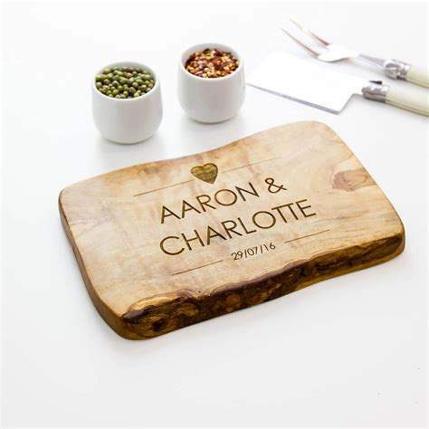 Personalised Live Edge Cheesechopping Board By The Rustic Dish