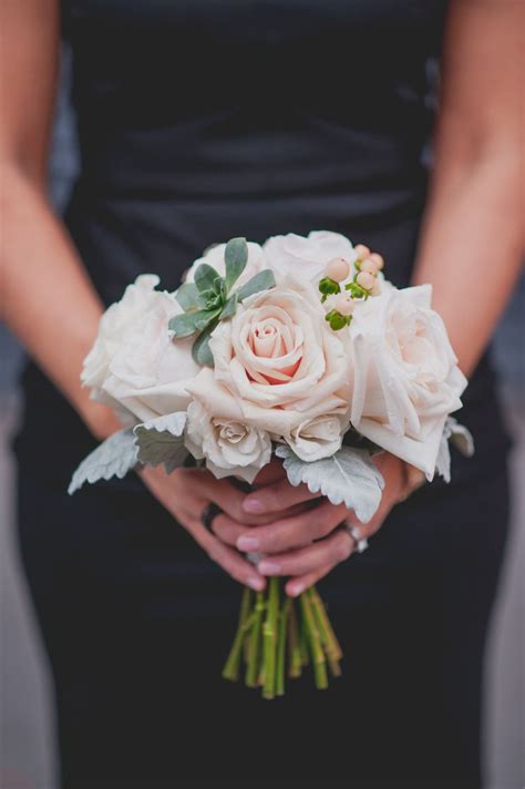Small Bridesmaid Bouquet With Roses Succulent Dust
