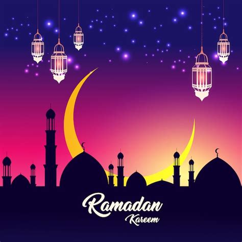 Premium Vector Ramadan Kareem Background With Mosque