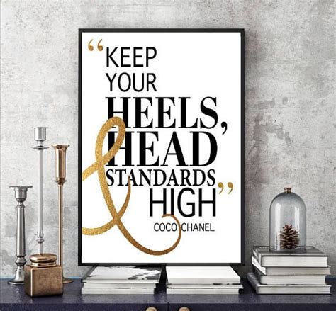 Fashion Quote Keep Your Heels Head And Standards High Art Print Fashion