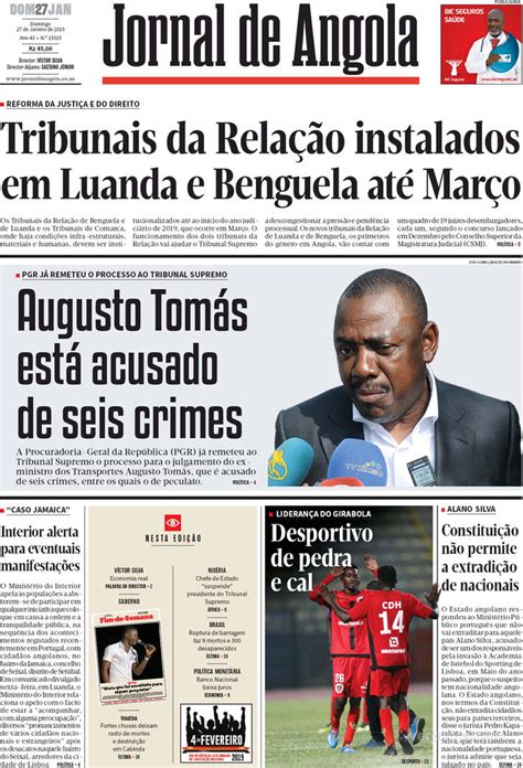 Jornal De Angola Domingo 27 De Janeiro De 2019