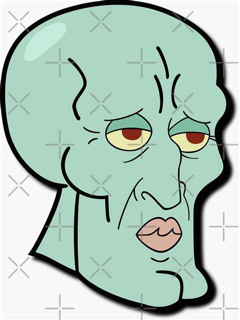 Handsome Squidward Sticker For Sale By Frangipanms Redbubble