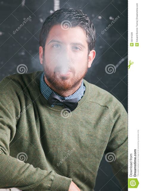 Stylish Man Smoking Stock Image Image Of Smoking Stylish 33741229