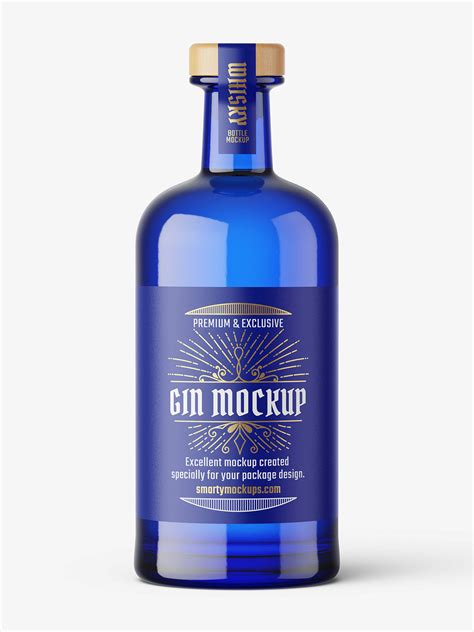 Blue Gin Bottle Mockup Smarty Mockups