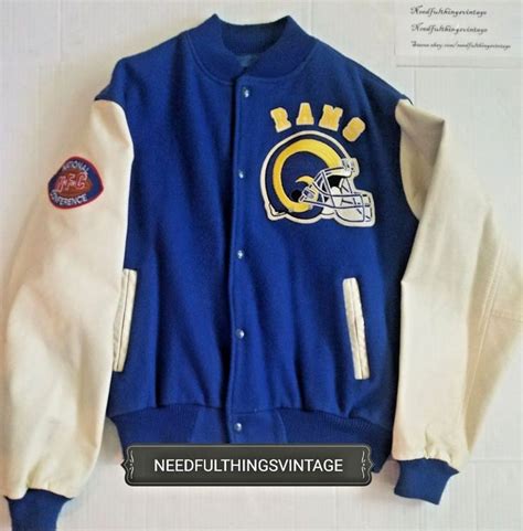 Los Angeles Rams Chalk Line Wool Letterman Jacket Large Made In Usa