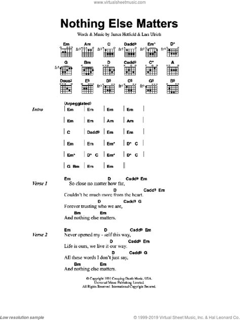 Metallica's official music video for nothing else matters, from the album metallica. Metallica - Nothing Else Matters sheet music for guitar ...