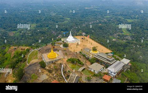 Aerial View Of Big Building Temple Nelligala International Buddhist