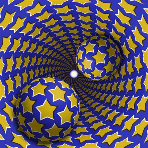 Optical Illusion Illustration Two Balls Are Moving On Rotating Funnel