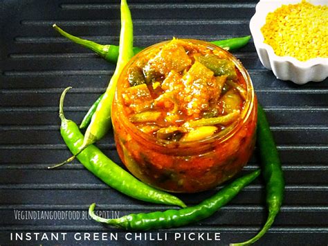 Veg Indian Cooking Instant Green Chilli Pickle
