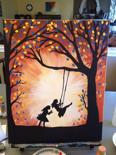 Palette — grab a palette (or. Sunset swing painting done on a 16X20 gallery stretched canvas. on Etsy, $55.00