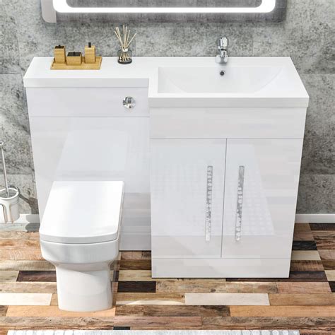 Buy Elegant 1100mm L Shape Bathroom Vanity Sink Unit Furniture Storage