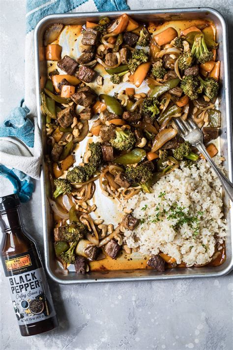 And unlike a roast dinner, these recipes only take 30 minutes in the oven! Black Pepper Steak and Veggie Sheet Pan Dinner - Foodness ...